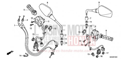 POIGNEE/COMMUTATEUR/CABLE (NC700XD) NC700XDD de 2013